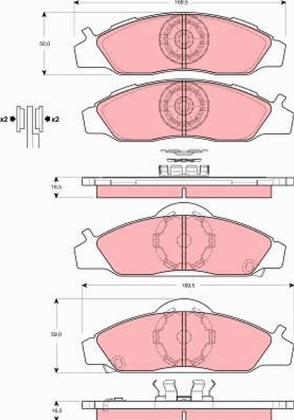 TRW GDB3281 - Тормозные колодки, дисковые, комплект abcparts.ee