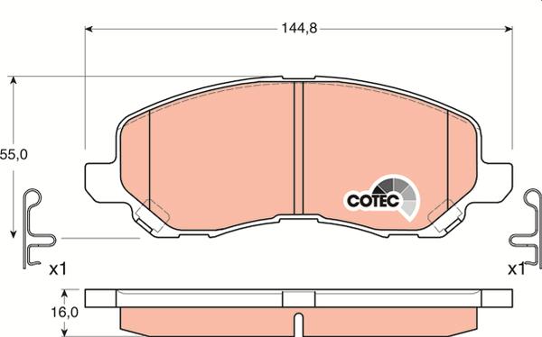 TRW GDB3287 - Тормозные колодки, дисковые, комплект abcparts.ee