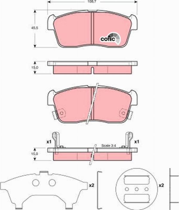TRW GDB3236 - Тормозные колодки, дисковые, комплект abcparts.ee