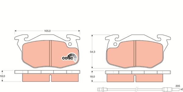 TRW GDB327 - Тормозные колодки, дисковые, комплект abcparts.ee