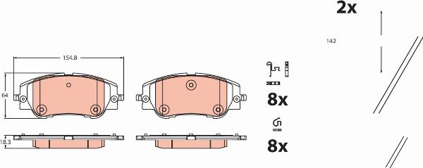 TRW GDB2478 - Тормозные колодки, дисковые, комплект abcparts.ee