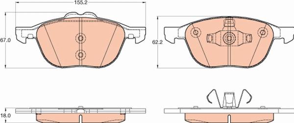 TRW GDB2043 - Тормозные колодки, дисковые, комплект abcparts.ee
