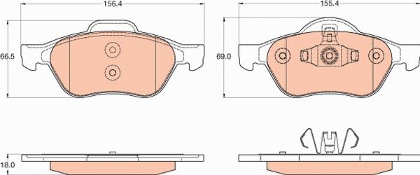 TRW GDB2053 - Тормозные колодки, дисковые, комплект abcparts.ee