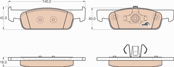 TRW GDB2016 - Тормозные колодки, дисковые, комплект abcparts.ee