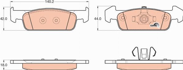 TRW GDB2018 - Тормозные колодки, дисковые, комплект abcparts.ee