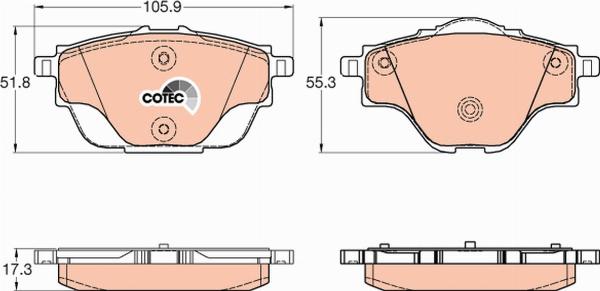 TRW GDB2034 - Тормозные колодки, дисковые, комплект abcparts.ee