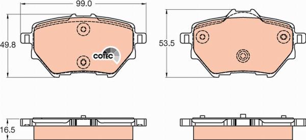 TRW GDB2036 - Тормозные колодки, дисковые, комплект abcparts.ee