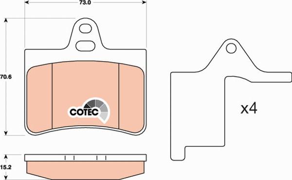 TRW GDB2030 - Тормозные колодки, дисковые, комплект abcparts.ee