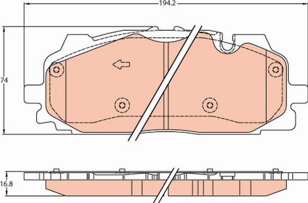TRW GDB2158 - Тормозные колодки, дисковые, комплект abcparts.ee