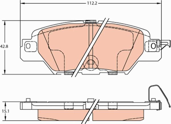 TRW GDB2163 - Тормозные колодки, дисковые, комплект abcparts.ee