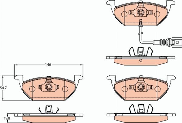 TRW GDB2108 - Тормозные колодки, дисковые, комплект abcparts.ee
