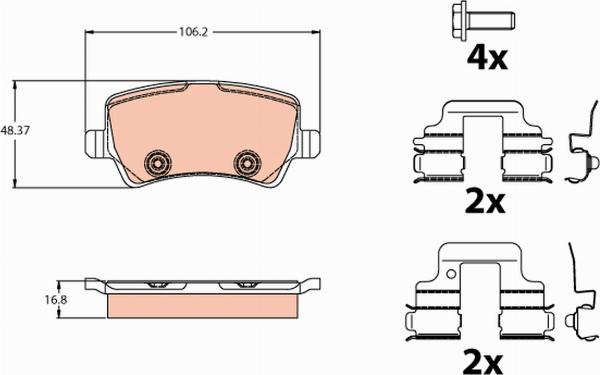 TRW GDB2125 - Тормозные колодки, дисковые, комплект abcparts.ee