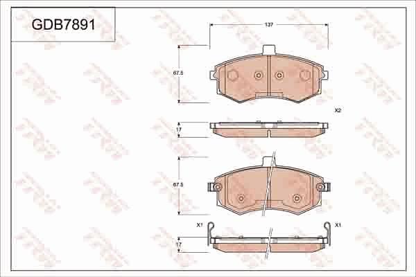 TRW GDB7891AT - Тормозные колодки, дисковые, комплект abcparts.ee