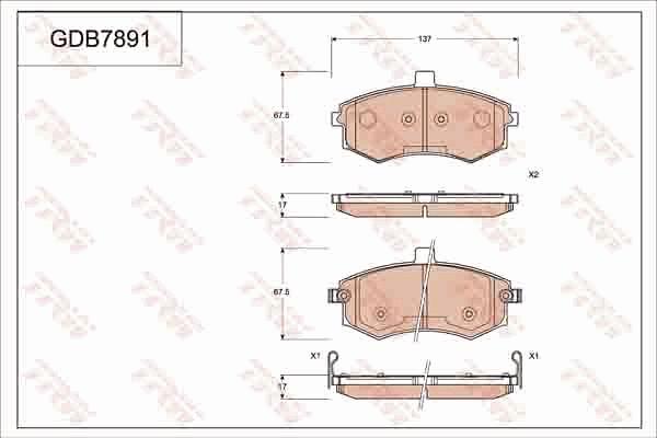 TRW GDB7891 - Тормозные колодки, дисковые, комплект abcparts.ee