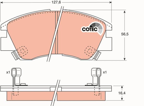 TRW GDB729 - Тормозные колодки, дисковые, комплект abcparts.ee