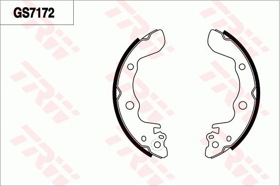 TRW GS7172 - Комплект тормозных колодок, барабанные abcparts.ee