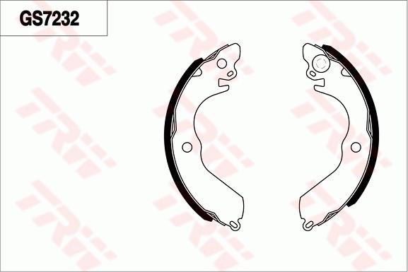 TRW GS7232 - Комплект тормозных колодок, барабанные abcparts.ee
