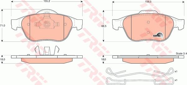 TRW GTD1180 - Дисковый тормозной механизм, комплект abcparts.ee