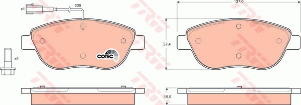 TRW GTD1187 - Дисковый тормозной механизм, комплект abcparts.ee