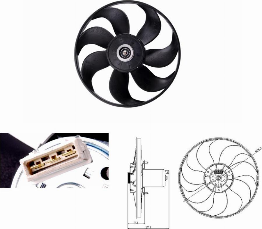 TYC 837-0013 - Вентилятор, охлаждение двигателя abcparts.ee