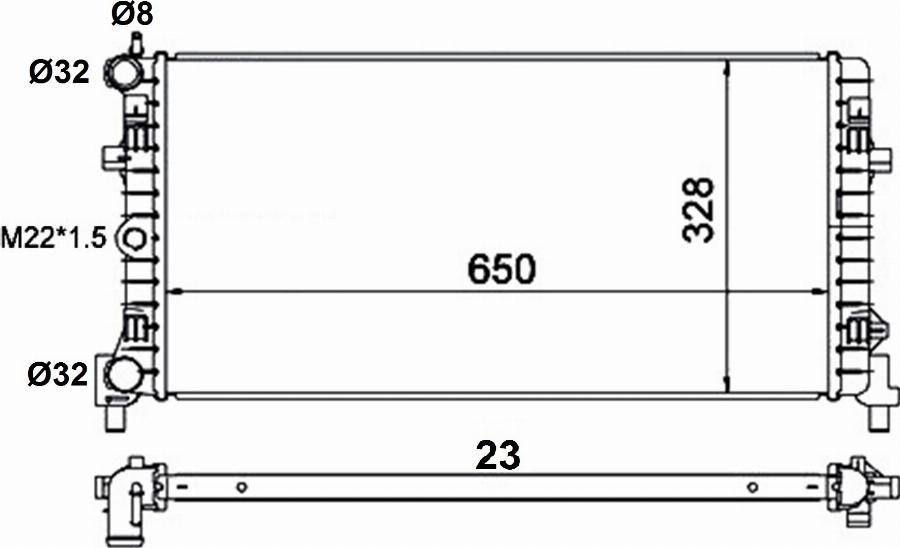 TYC 737-0064-R - Радиатор, охлаждение двигателя abcparts.ee