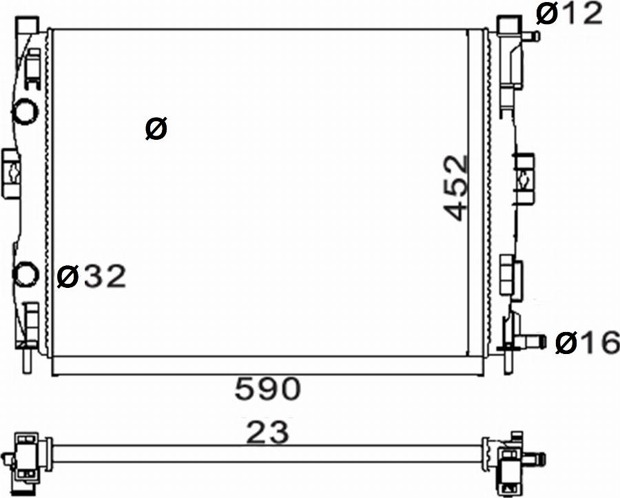 TYC 728-0059-R - Радиатор, охлаждение двигателя abcparts.ee