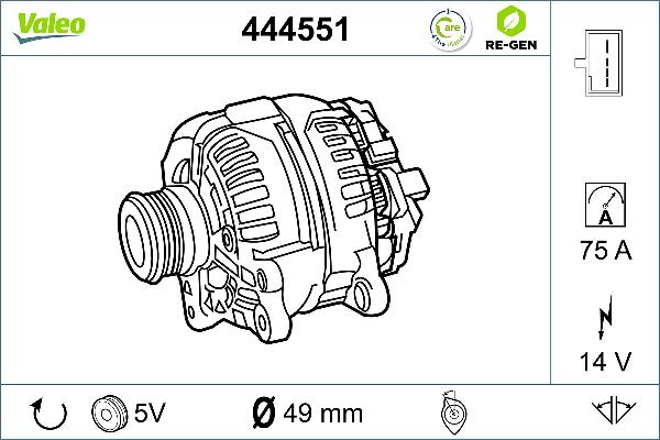 VALEO 444551 - Генератор abcparts.ee