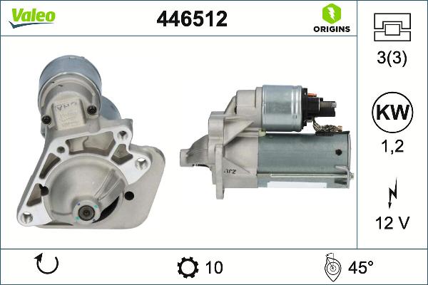 Valeo 446512 - Стартер abcparts.ee