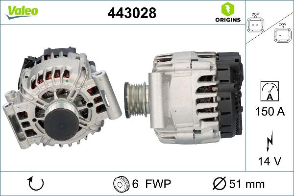 VALEO 443028 - Генератор abcparts.ee