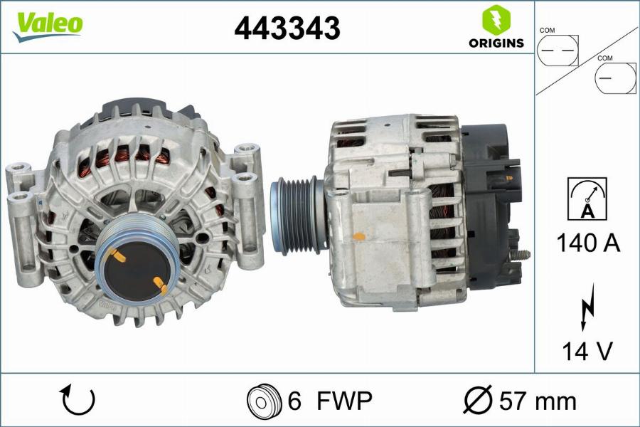 Valeo 443343 - Генератор abcparts.ee