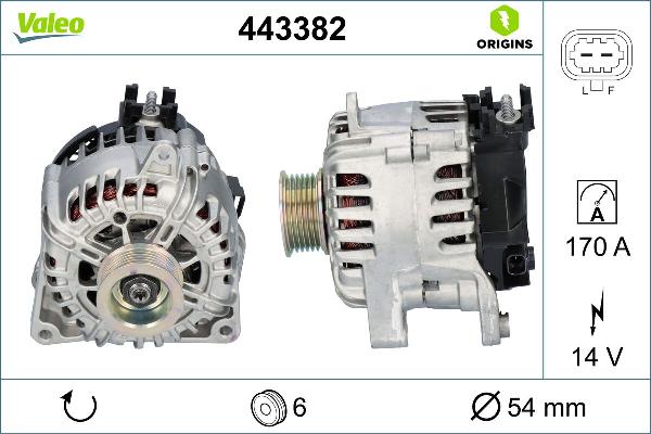 VALEO 443382 - Генератор abcparts.ee