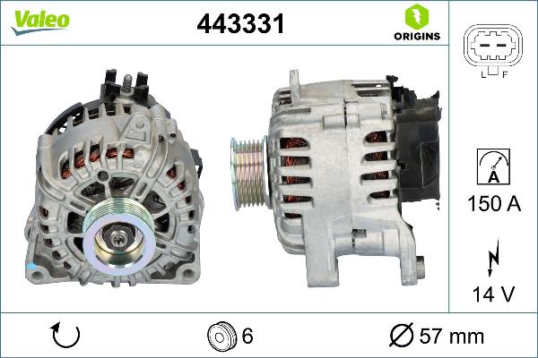VALEO 443331 - Генератор abcparts.ee