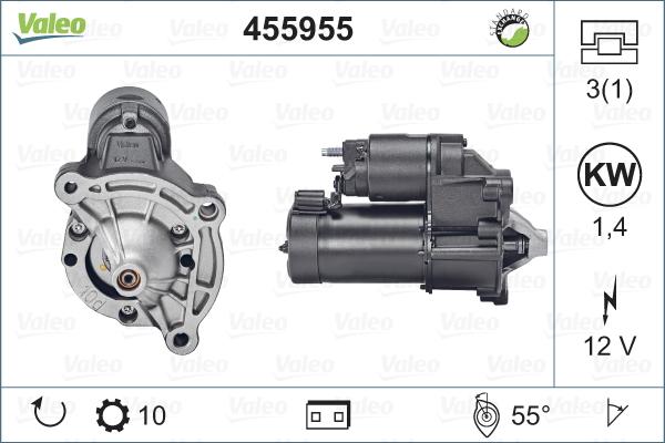 Valeo 455955 - Стартер abcparts.ee