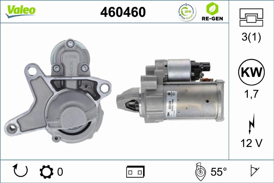 Valeo 460460 - Стартер abcparts.ee
