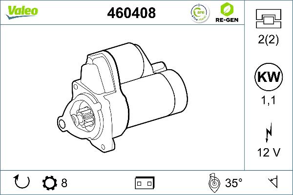 VALEO 460408 - Стартер abcparts.ee