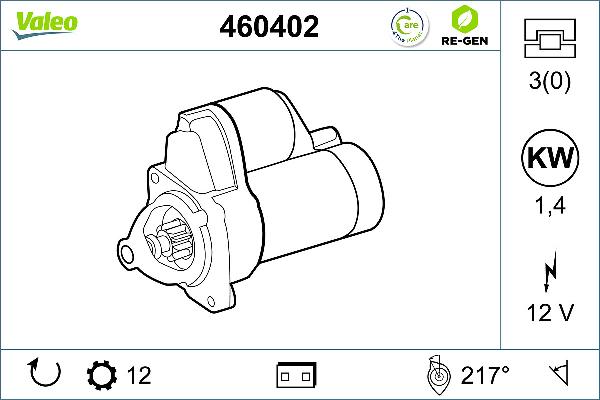 VALEO 460402 - Стартер abcparts.ee