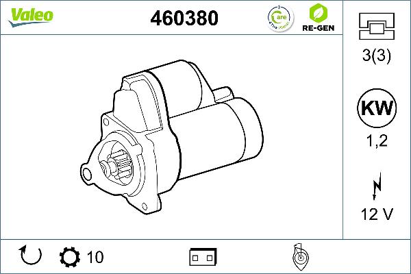 VALEO 460380 - Стартер abcparts.ee
