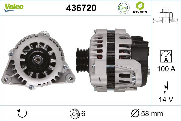VALEO 436720 - Генератор abcparts.ee