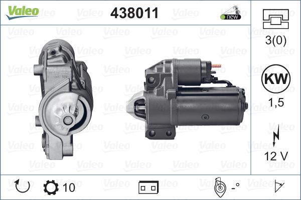 Valeo 438011 - Стартер abcparts.ee