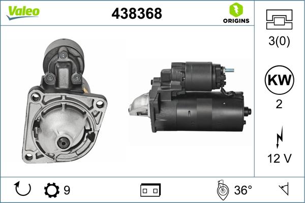 Valeo 438368 - Стартер abcparts.ee