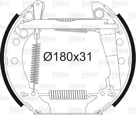 Valeo 554529 - Комплект тормозных колодок, барабанные abcparts.ee