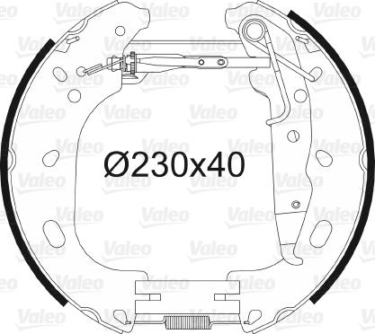 VALEO 554898 - Комплект тормозных колодок, барабанные abcparts.ee