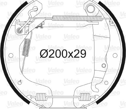 VALEO 554840 - Комплект тормозных колодок, барабанные abcparts.ee