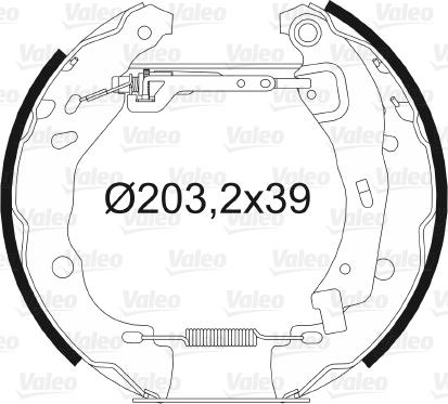 VALEO 554851 - Комплект тормозных колодок, барабанные abcparts.ee