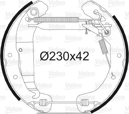 VALEO 554796 - Комплект тормозных колодок, барабанные abcparts.ee