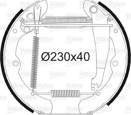 VALEO 554784 - Комплект тормозных колодок, барабанные abcparts.ee