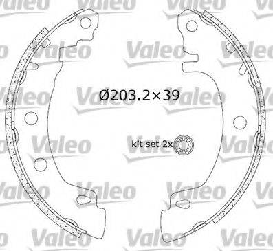 VALEO 553814 - Комплект тормозных колодок, барабанные abcparts.ee
