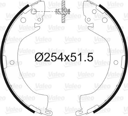 Valeo 564096 - Комплект тормозных колодок, барабанные abcparts.ee