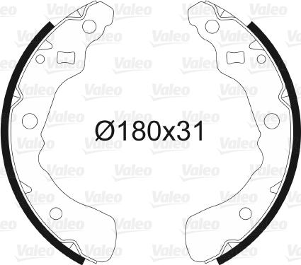 VALEO 564001 - Комплект тормозных колодок, барабанные abcparts.ee