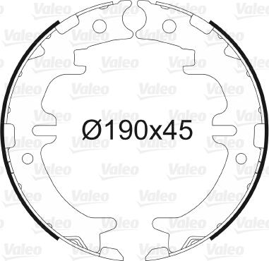 Valeo 564015 - Комплект тормозов, ручник, парковка abcparts.ee